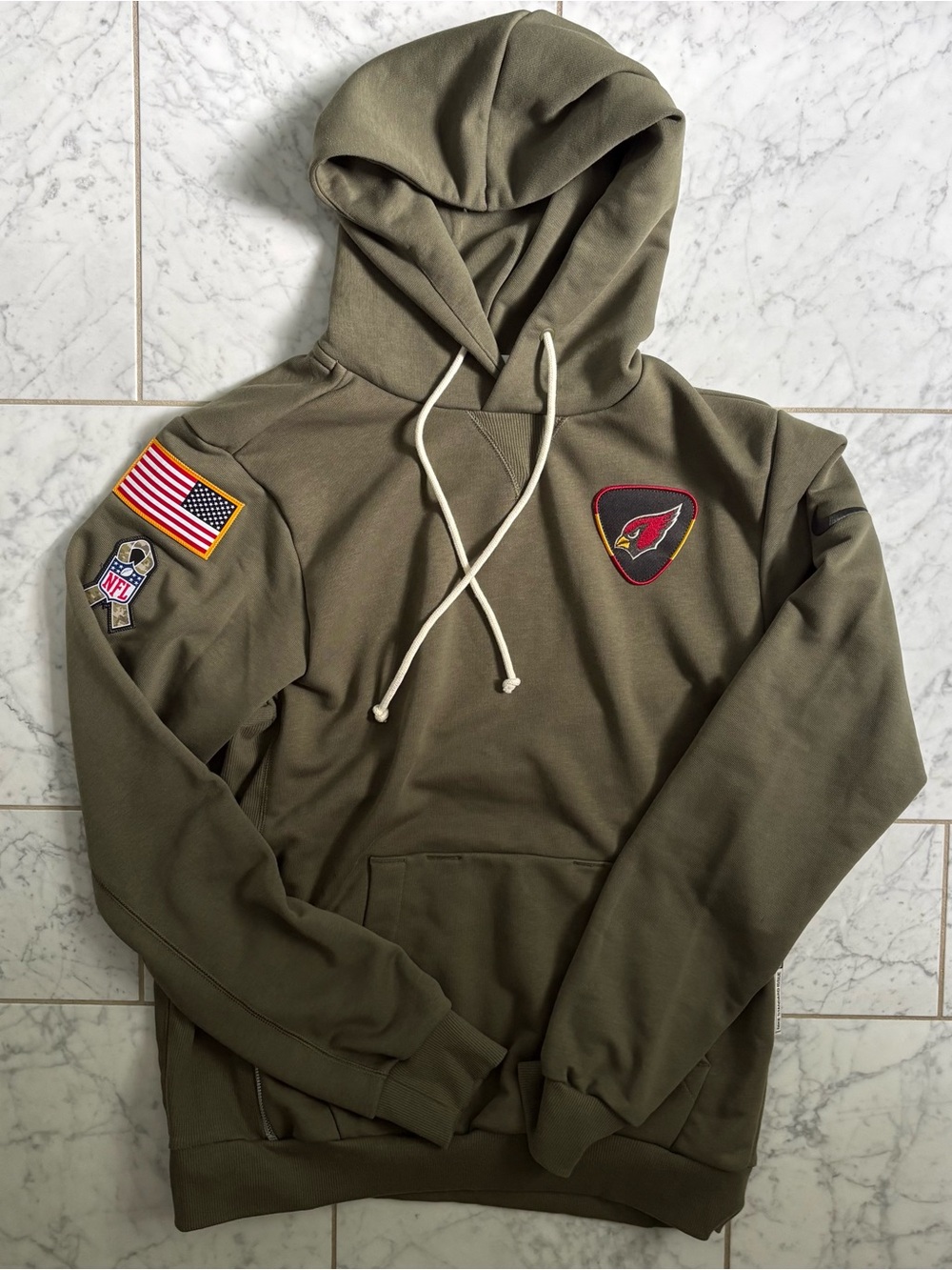 Nike Men Arizona Cardinals Salute To Service 2025 Olive Dri-FIT Pullover Hoodie